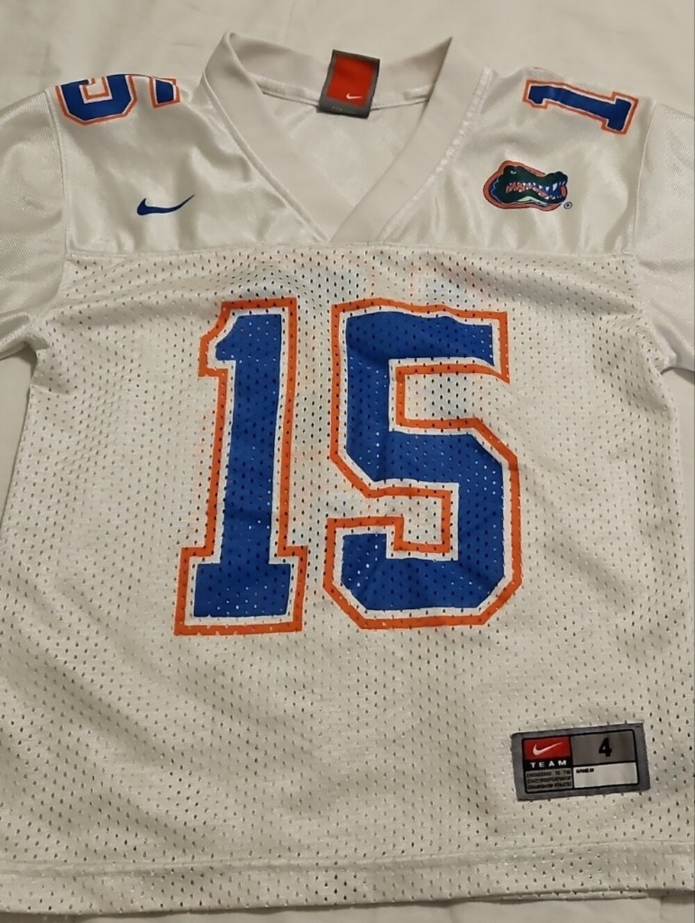 Nike White Jersey with Blue and Orange Accents
